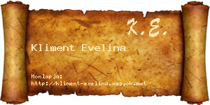 Kliment Evelina névjegykártya